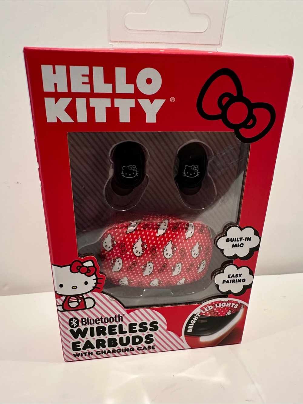 Hello Kitty Bluetooth Wireless Earbuds with Charging Case.
